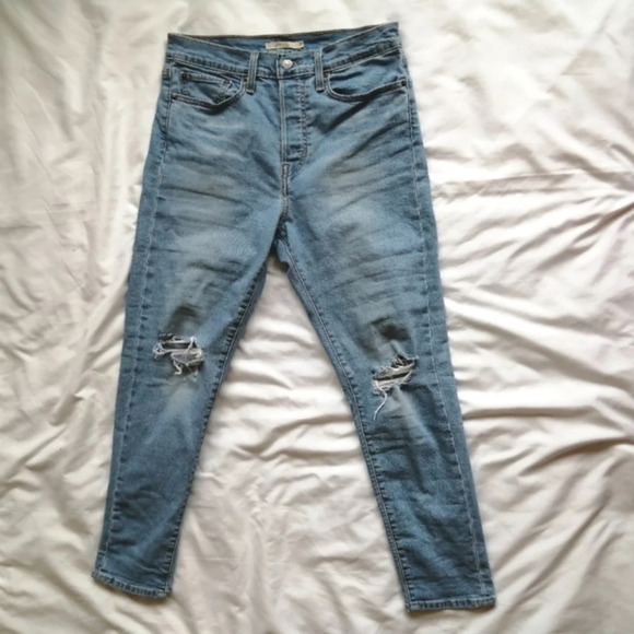 Levi's Wedgie Skinny Jeans in Arctic Freeze High Rise Button Fly Ankle 30 (10) - Picture 3 of 16